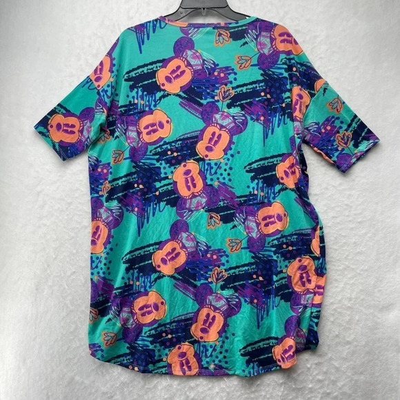LulaRoe Disney Shirt Womens Sz M Green Purple Irma Minnie Mouse Round Neck Tunic - Picture 2 of 9